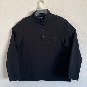 UNTUCKit Parkson Black Snap Pullover Sweatshirt Size L